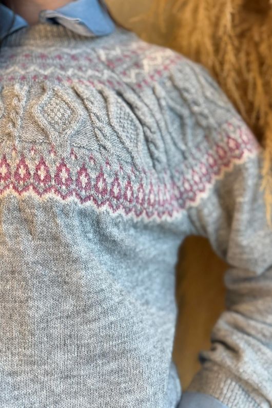 Greta Fair Isle Knit Grey